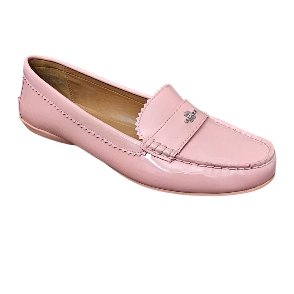 Coach Women's Odette Pink Patent Leather Casual Slip On Loafer Shoe COA Size 11 - Picture 2 of 15